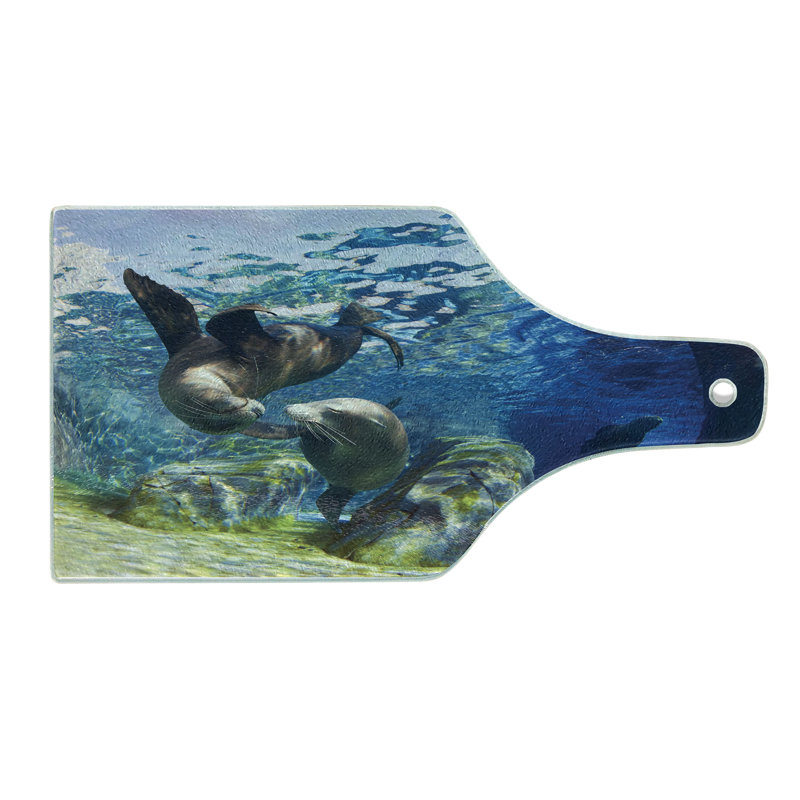 Planche à découper en verre trempé sous l'eau Ambesonne