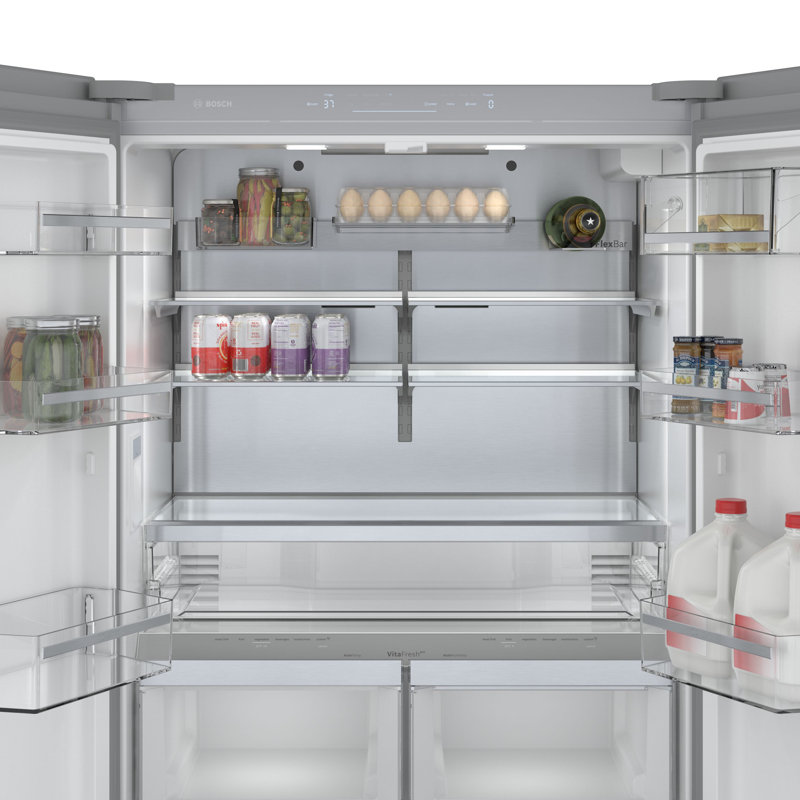 800 Series Bosch 36" Counter Depth 20.8 cu. ft. Smart ENERGY STAR French Door Refrigerator with Flex Bar, Stainless Steel