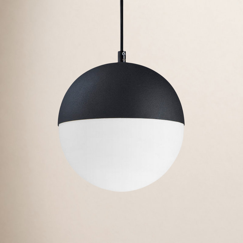 Hastings 1-Light Dimmable Single Pendant, Black, 8.5" H x 7.75" W x 7.75"D