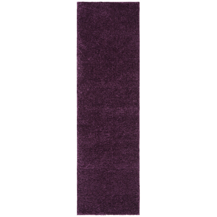 Jiang Solid Color Machine Made Power Loom Polypropylene Area Rug in Purple