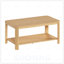 Table basse de coin en bois avec tablette de rangement Arc