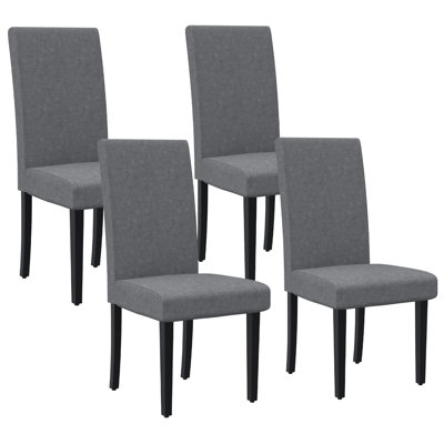 16.5'' H Tufted Linen Fabric Upholstered Parsons Dining Chairs Grey