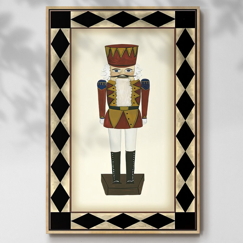 " Nutcracker ", 25" H x 17" W x 1.5" D, Natural Floater Framed