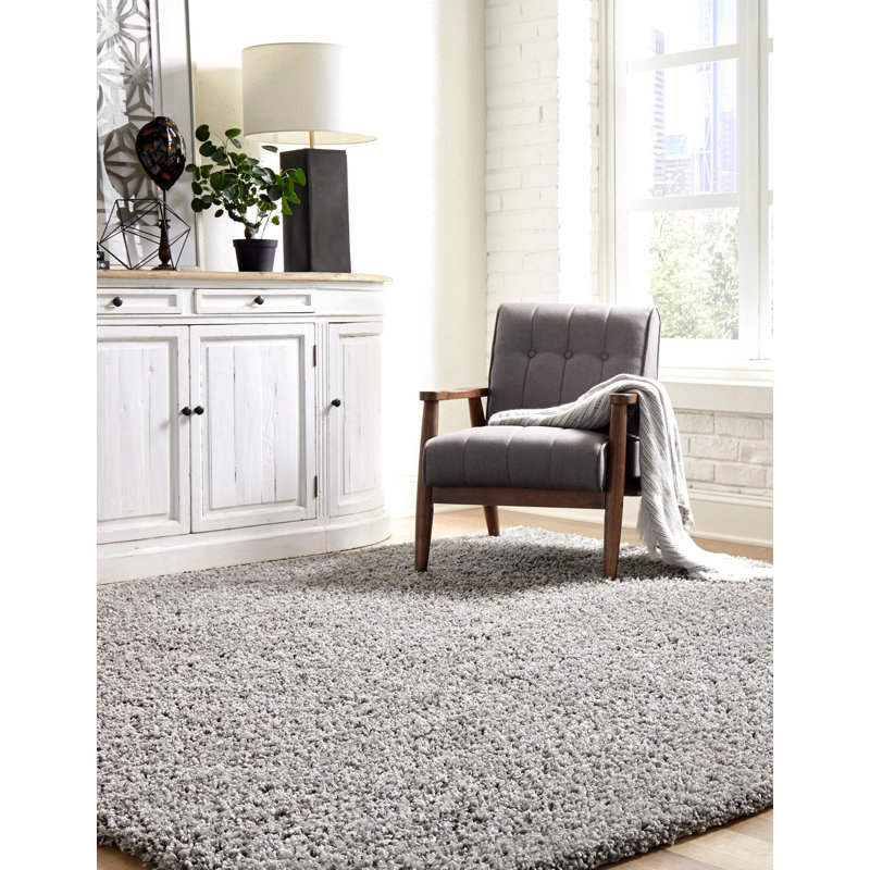 Tapis Santosha à poils longs, Carré 3 pi 1 po, Gris nuageux