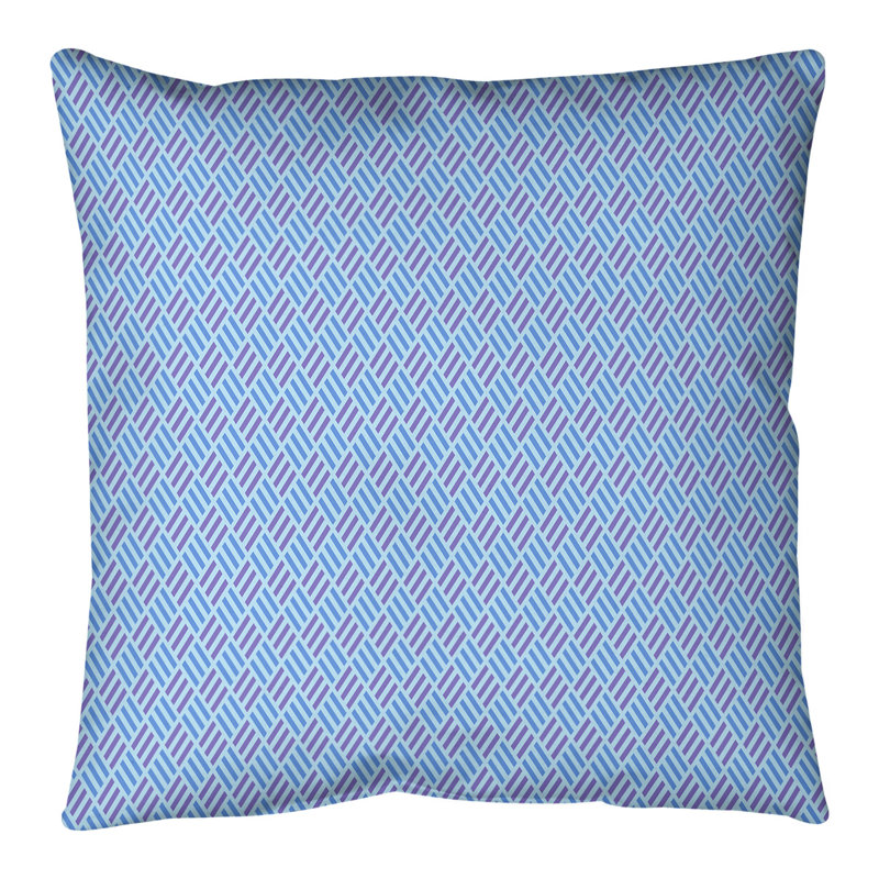 Coussin décoratif en losanges à rayures elizabeth katelyn, H 20 po x l 20 po, Bleu Polo, Pas de bourre