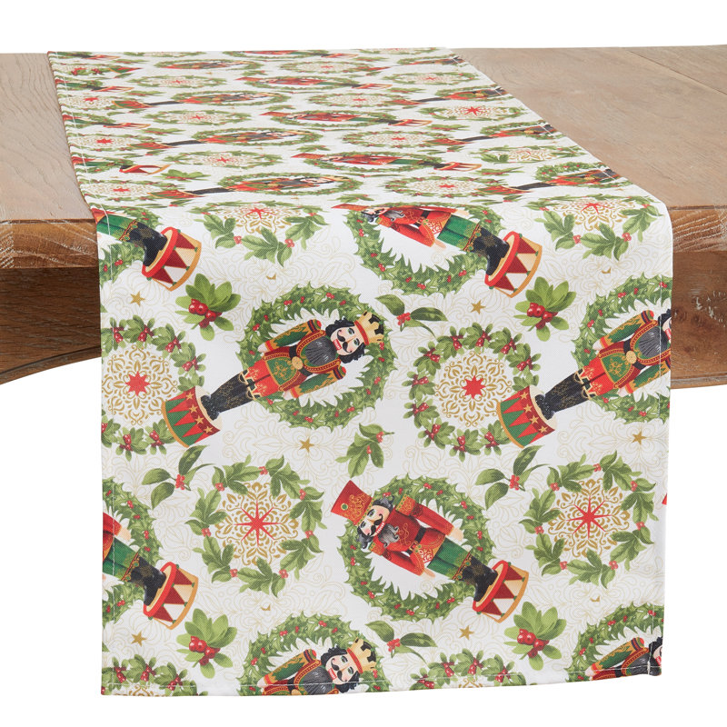 Runner_Holiday Table Runner With Nutcracker Design, 120" L x 16" W