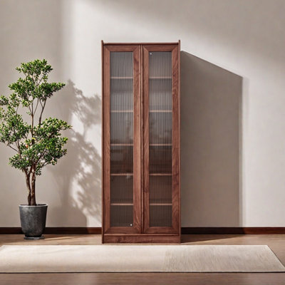 Pure solid wood black walnut bookcase