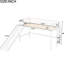 Lit mezzanine simple bas avec glissade en blanc - assurance de la qualité Flexibilité très amusante en bois de pin, vertical, amovible et flexible-442455392-442455393
