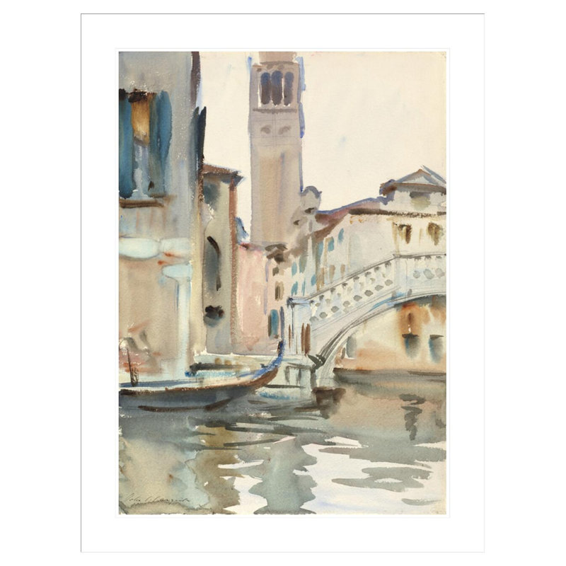 «A Bridge and Campanile Venice» par John Singer Sargent, impression giclée encadrée, H 41,5 po x l 31,58 po