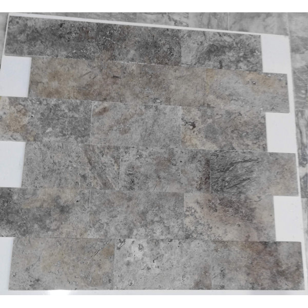 6x12 SILVER TRAVERTINE H/F & STRAIGHT