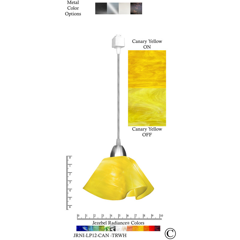 Luminaire suspendu Dale, Petit, Nickel, Jaune canari