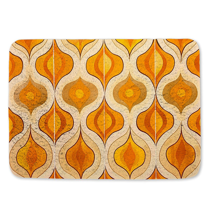 Tapis de bain floral, L 17 po x L 24 po