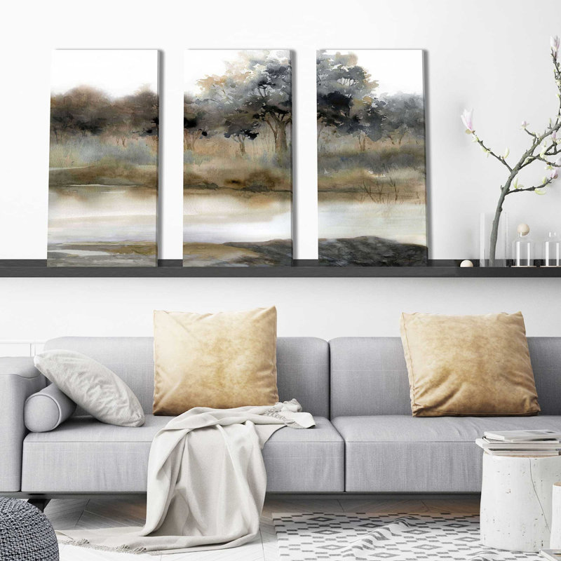 «Silent Waters II» par Carol Robinson, reproduction sur toile tendue de 3 pièces