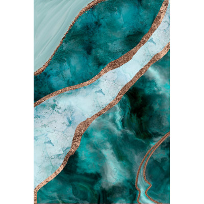 Impression sur toile tendue turquoise