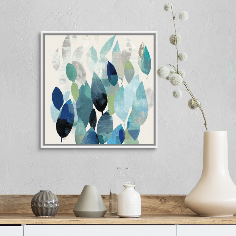 Leaf Mural I - reproduction d'art sur toile, Cadre blanc, H 18 po x l 18 po x P 1,75 po