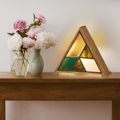 Lampe d'appoint à abat-jour en verre coloré 11 po H