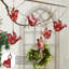 Ensemble de 6 ornements en métal «Falling Snow Red Bird»