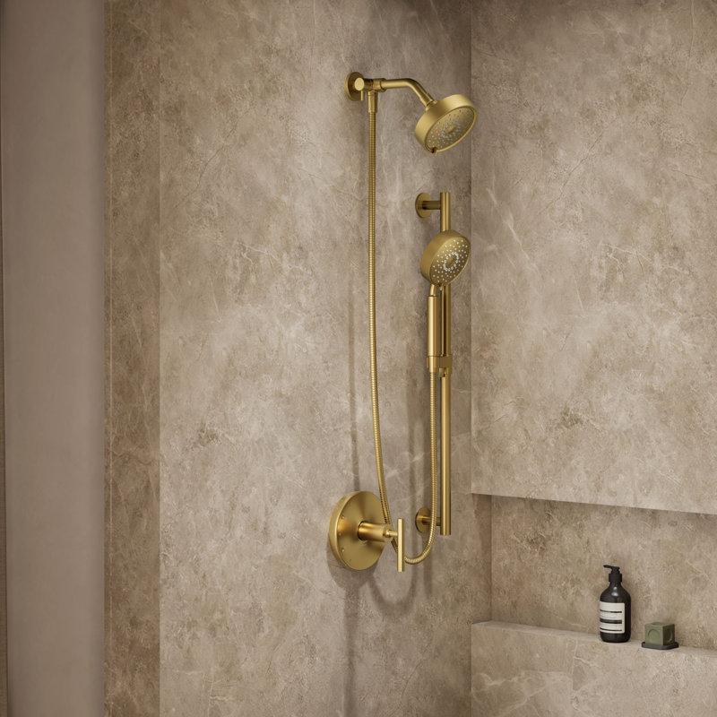 Ensemble de douche Kohler Purist Performance, ensemble de pomme de douche multifonctionnelle et douche à main 1,75 GPM, trois réglages de jet