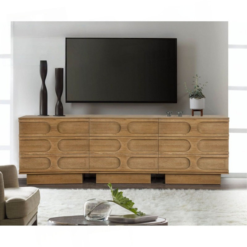 Buffet 1 pièce moderne avec rangement à 3 tiroirs, buffet en bois de salon