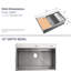 Évier de cuisine en acier inoxydable encastrable 33 po x 22 po x 10 po. Gris foncé, simple cuve avec accessoires, système de drainage rapide, attribut d'assemblage, fabriqué
