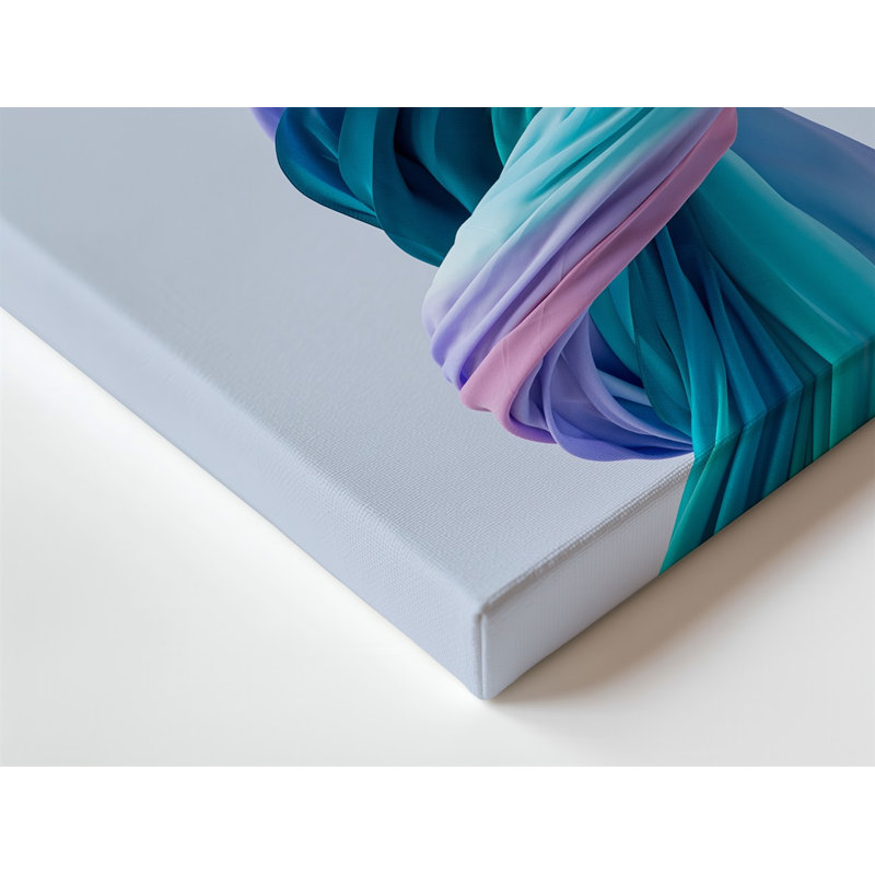 Art mural sur toile, composition verticale envoûtante de tissu translucide fluide comme des formes, H 30 po x l 30 po