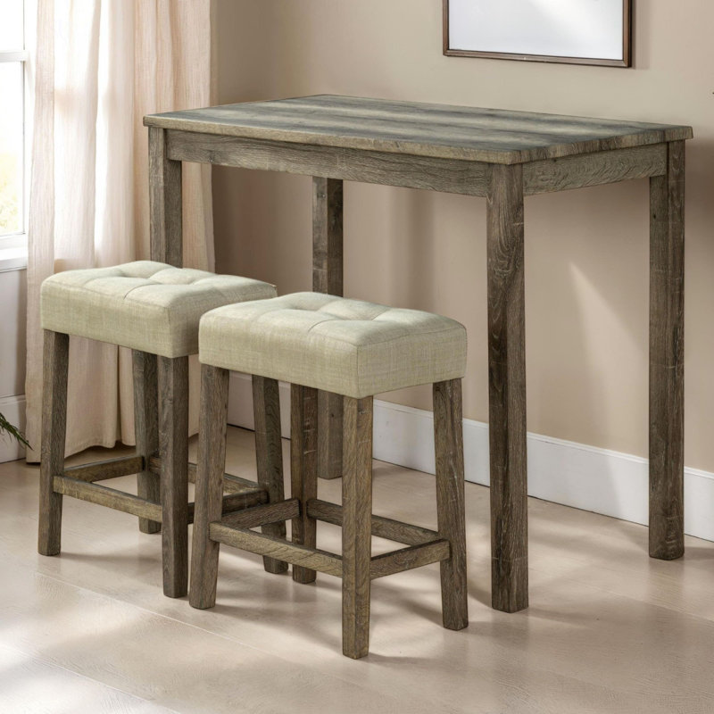 Ensemble de salle à manger moderne 3 pièces avec tabourets capitonnés, parfait pour les espaces compacts et les tables de salle à manger élégantes