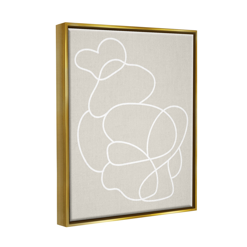 Conception abstraite sur toile Stupell Industries par Lil 'Rue, H 21 po x l 17 po x P 1,7 po, Cadre flottant métallique doré