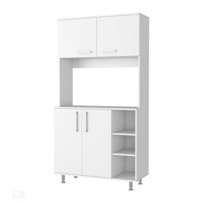 7-Shelf 4-Door 2-Piece Kitchen Set, Kitchen Island And Pantry Cabinet, Kitchen Island, Brown