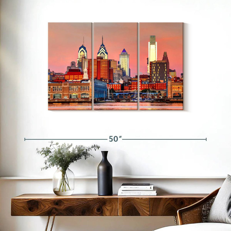 Aime Philadelphia Skyline, H 24 po x l 38 po