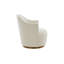 Fauteuil demi-tonneau pivotant blanc avec accents dorés