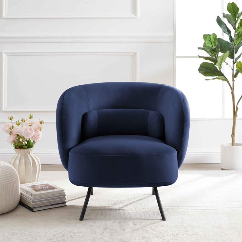 Jura 78Cm Wide Lounge Chair, Navy Velvet