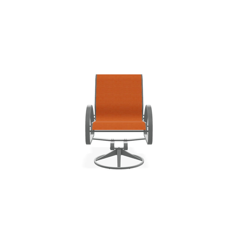 Aruba 1 Outdoor Dining Armchair, Textured Graphite, Canvas Tangerine Sunbrella® Canvas