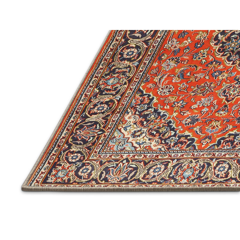 Tapis traditionnel mehroon/noir/crème Ralfs, Rectangle 6 pi x 9 pi