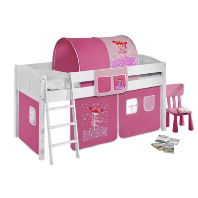 Zauberfee European Single (90 x 200cm) Mid Sleeper Bed with Curtain