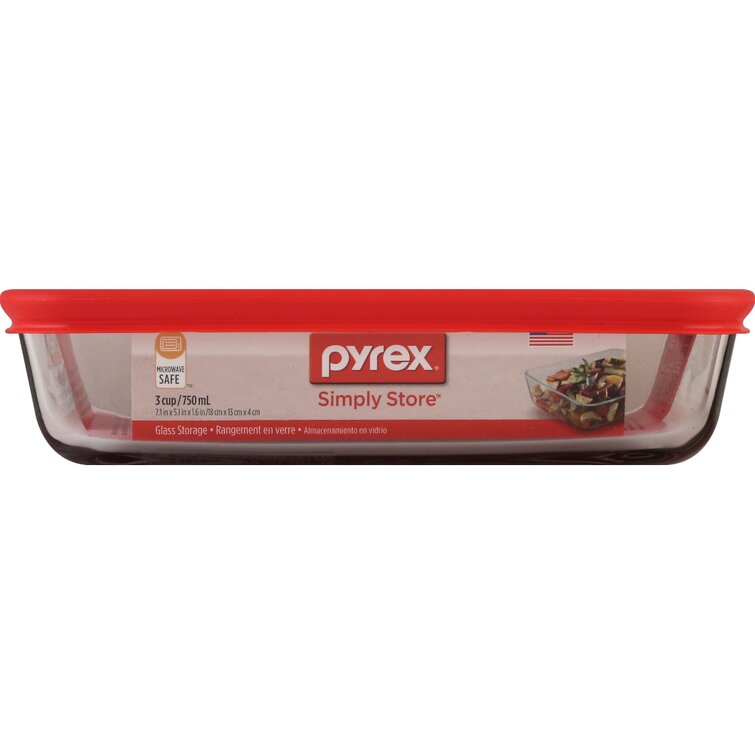 Pyrex Simply Store 3 Cup Rectangular Glass Storage Dish