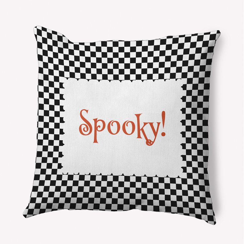 Checkered Reversible Throw Pillow, Black, 18" x 18"