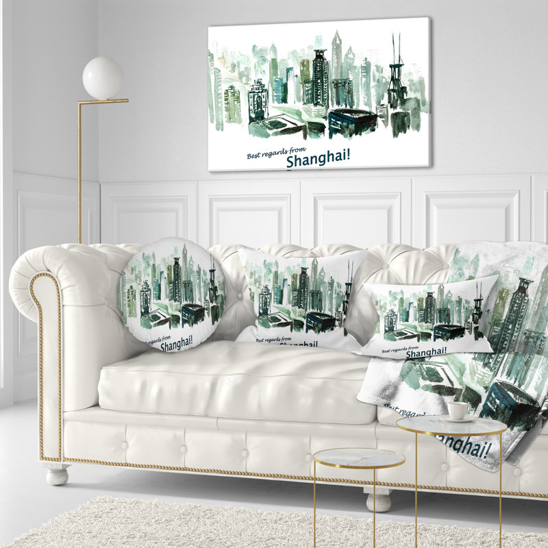 Coussin Cityscape, Oreiller européen, 12 po x 20 po