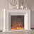 Beige Solid Wood Electric Fireplace