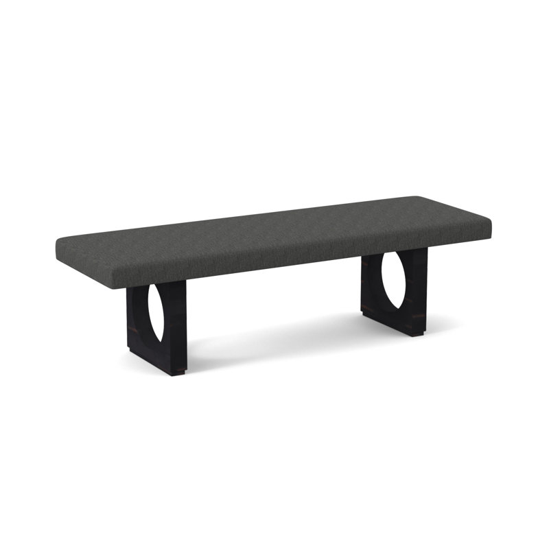 Void Upholstered Bench, Vintage Ebony, Edworth Ocean