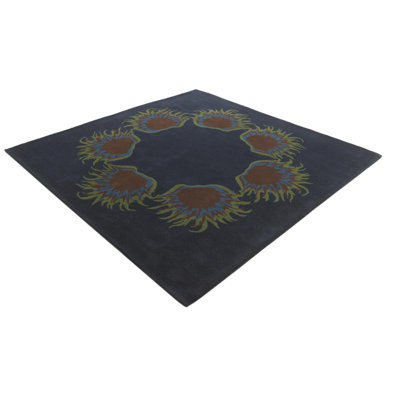 Tapis carré bleu marine Otto