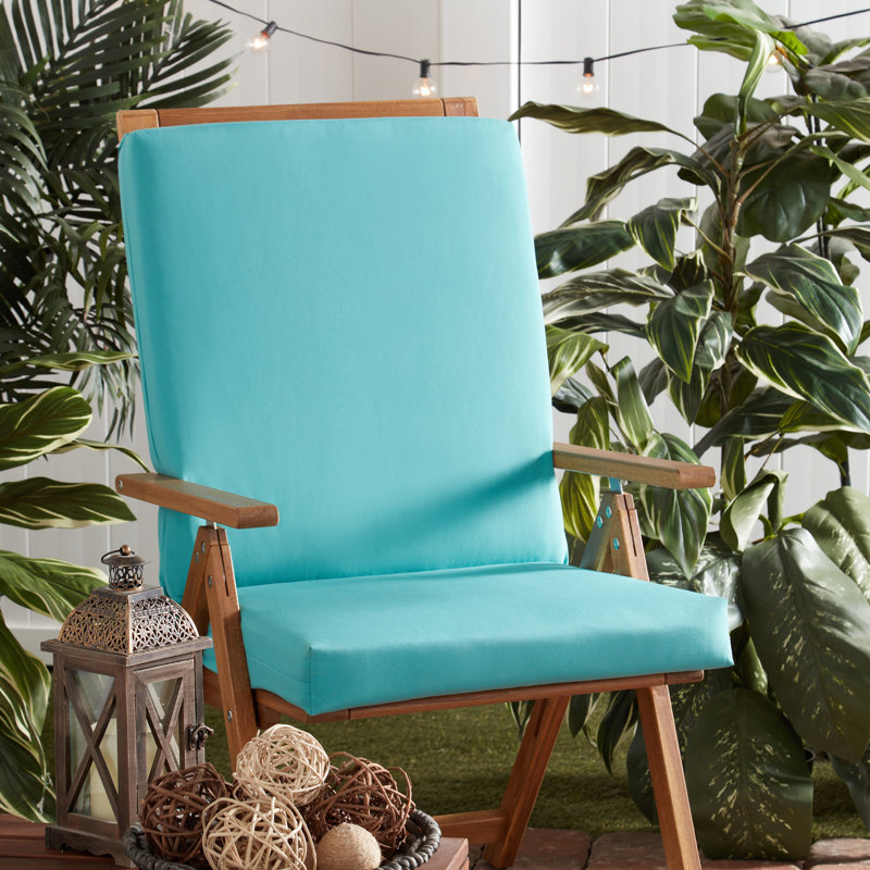 Coussin de chaise de salle à manger à haut dossier, Sarcelle
