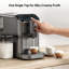Machine à café et à espresso entièrement automatique de 20 bars avec mousseur à lait et écran tactile intelligent, autonettoyante, réservoir d'eau amovible, gris acier SimzLife