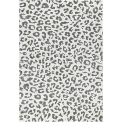 Ruiz Modern Leopard Print Performance Gray Rug
