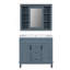 Meuble-lavabo de salle de bain avec lavabo supérieur, armoire à miroir, armoire de rangement moderne avec 2 portes à fermeture douce et 2 tiroirs-865621159