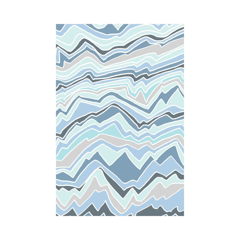 Colourful Geo Rainbow Mountains Blue - Wrapped Canvas Art Prints - Wrapped Canvas Gallery-Wrapped Canvas Giclée