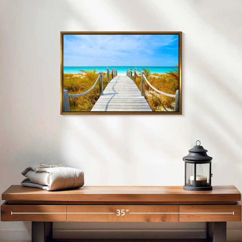 Passerelle Turks and Caicos, Cadre flottant doré, 19 po x 13 po