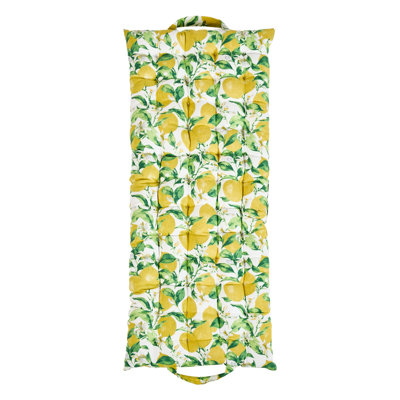 Lemon Patterned Outdoor Garnde Bench Seat Pad Mattress