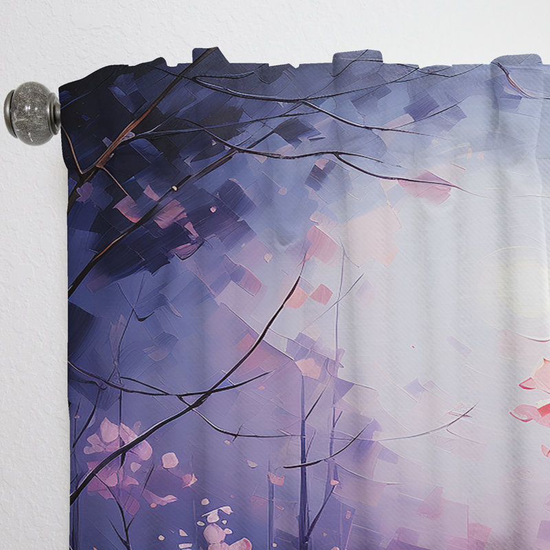Gurkamal - Rideau lilas - Rideau floral obscurcissant - 1 panneau, L 52 po x L 84 po