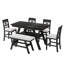 Ensemble de table de salle à manger 60 pièces en bois 60 po avec tablette de rangement et banc pour repas de cuisine élégants-131456145-131456146