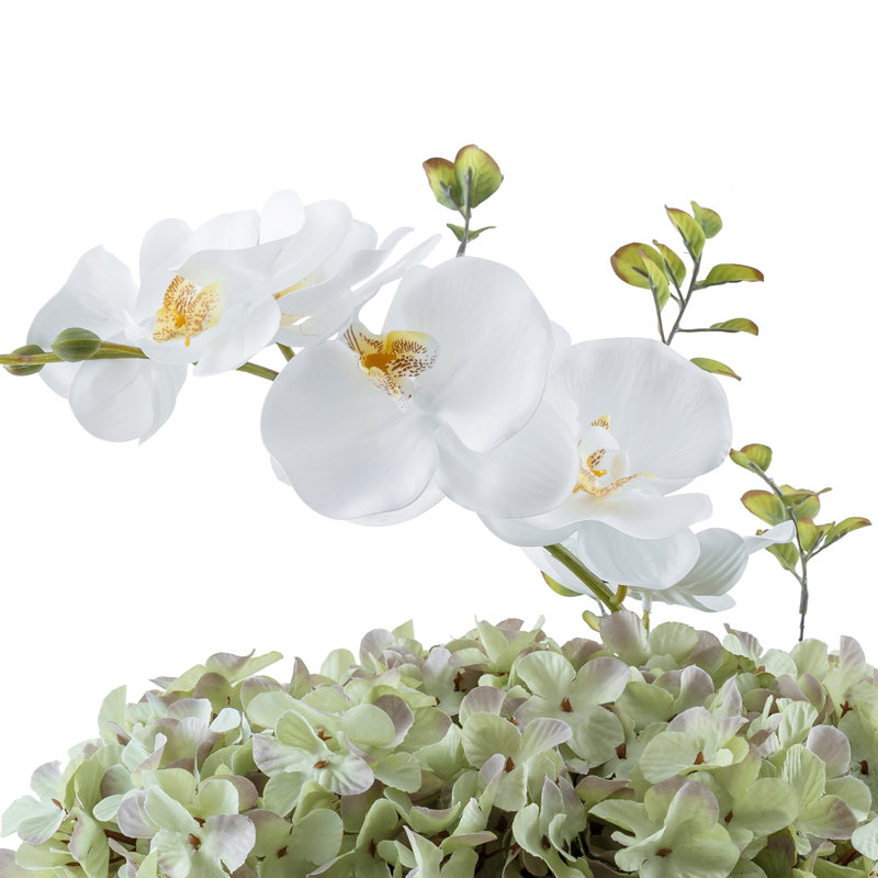 Orchidée artificielle en pot en céramique